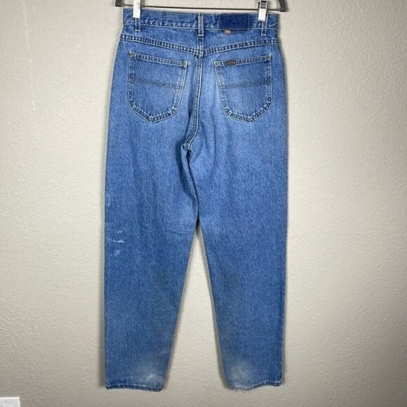 Vintage Riders High Rise Mom Jeans Light Blue Worn In Cotton Straight Leg 90s - Picture 3 of 14